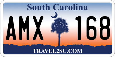 SC license plate AMX168