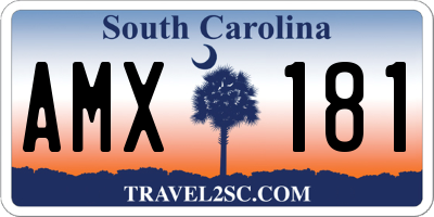 SC license plate AMX181