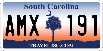SC license plate AMX191