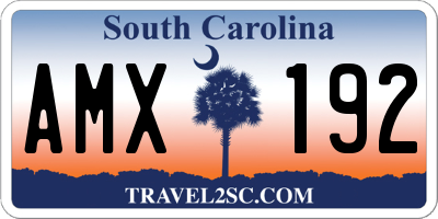 SC license plate AMX192