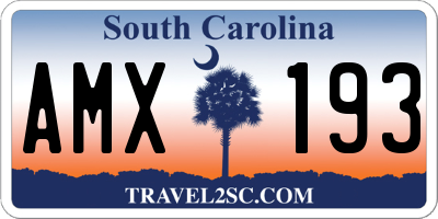 SC license plate AMX193