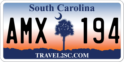 SC license plate AMX194