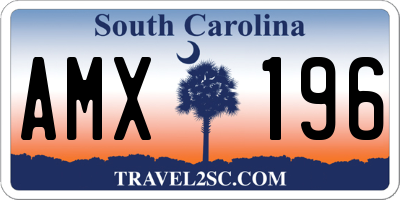 SC license plate AMX196
