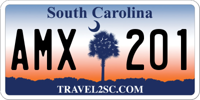 SC license plate AMX201
