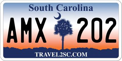 SC license plate AMX202