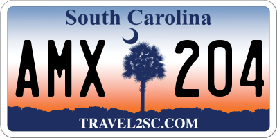 SC license plate AMX204
