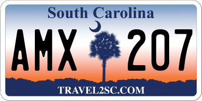 SC license plate AMX207