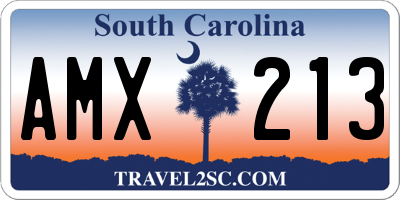 SC license plate AMX213