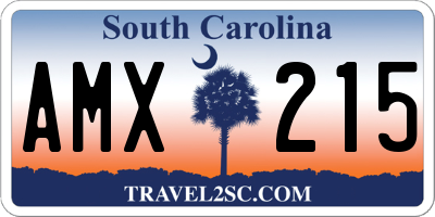 SC license plate AMX215