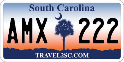 SC license plate AMX222