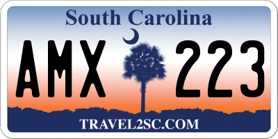 SC license plate AMX223