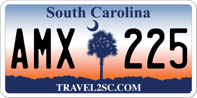 SC license plate AMX225