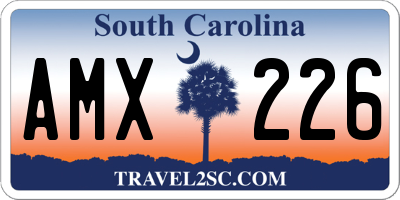 SC license plate AMX226