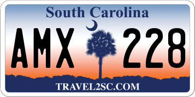 SC license plate AMX228