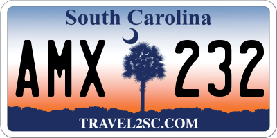 SC license plate AMX232