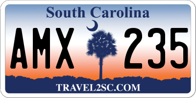 SC license plate AMX235