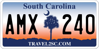 SC license plate AMX240
