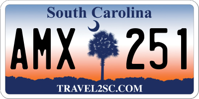 SC license plate AMX251