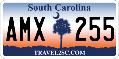 SC license plate AMX255
