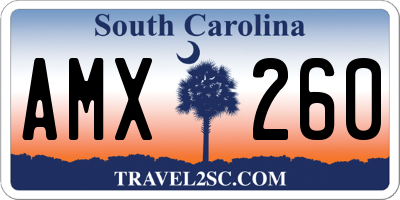 SC license plate AMX260