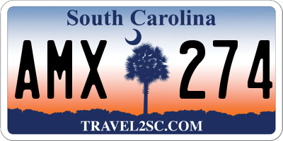 SC license plate AMX274