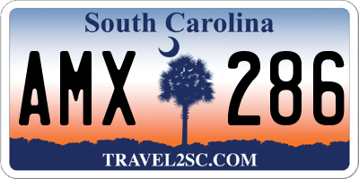 SC license plate AMX286