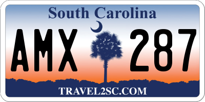 SC license plate AMX287
