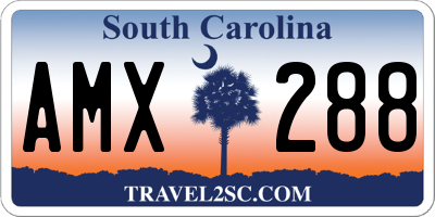 SC license plate AMX288