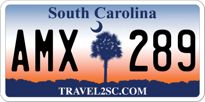 SC license plate AMX289