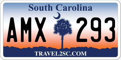 SC license plate AMX293