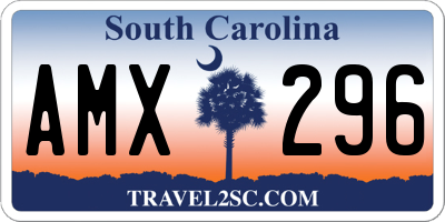 SC license plate AMX296