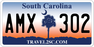 SC license plate AMX302