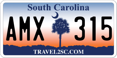 SC license plate AMX315