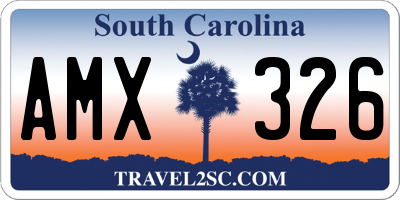 SC license plate AMX326