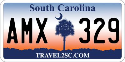 SC license plate AMX329