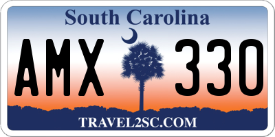SC license plate AMX330