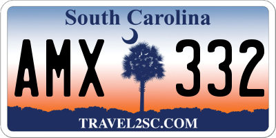 SC license plate AMX332