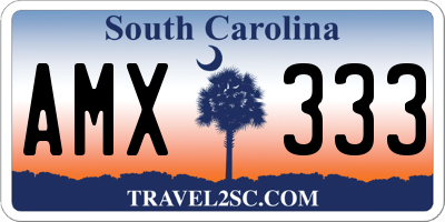 SC license plate AMX333