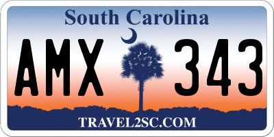 SC license plate AMX343