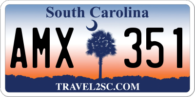SC license plate AMX351