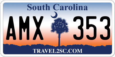 SC license plate AMX353