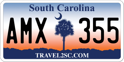 SC license plate AMX355
