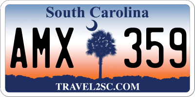 SC license plate AMX359