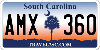 SC license plate AMX360