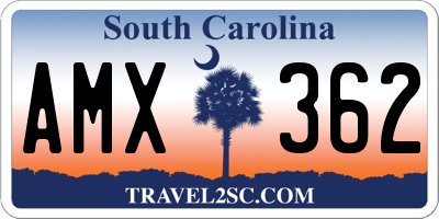 SC license plate AMX362
