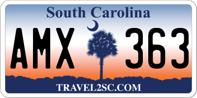SC license plate AMX363