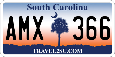 SC license plate AMX366
