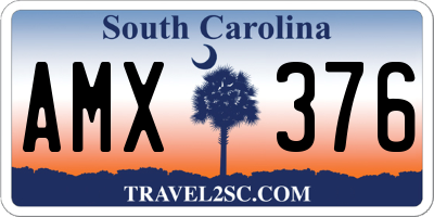 SC license plate AMX376