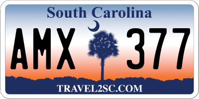 SC license plate AMX377