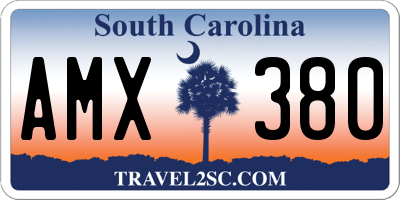 SC license plate AMX380